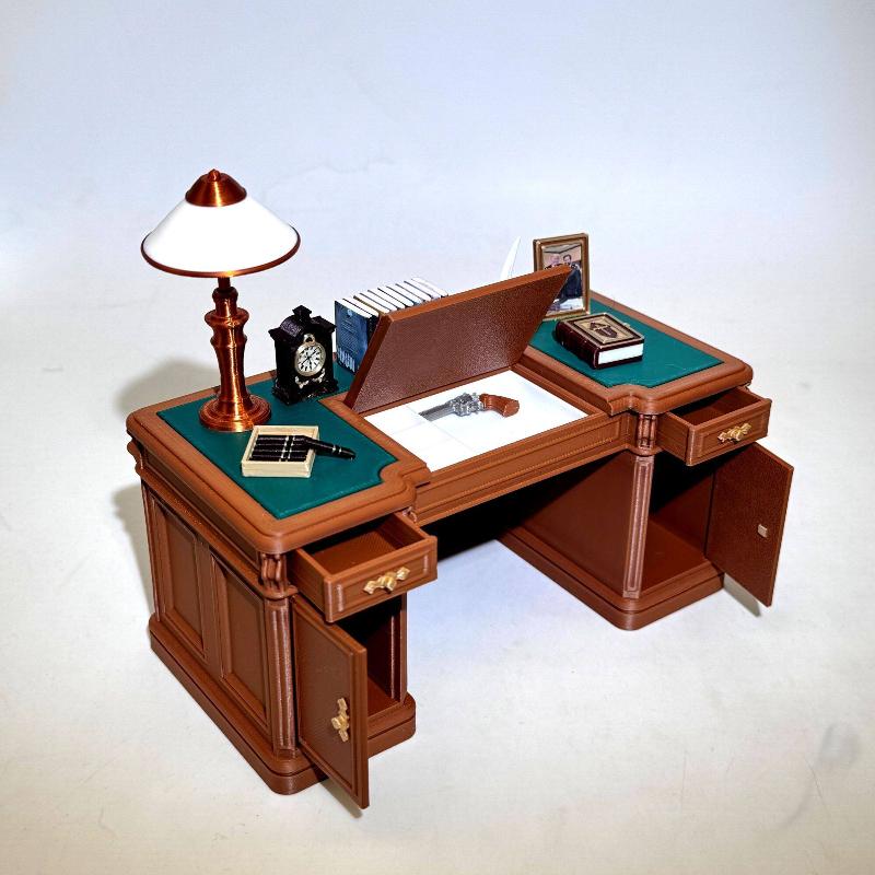 Office Furniture Set - 1:12 Scale Dollhouse Mini Vintage Office