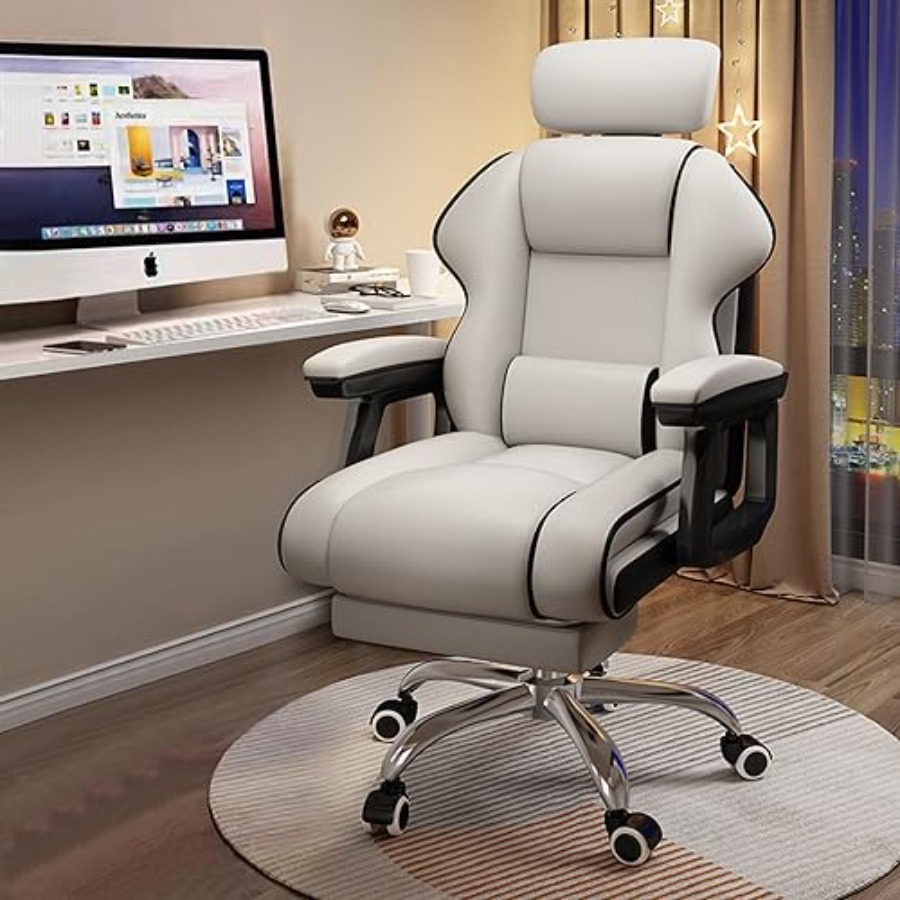 Office Footrest Cushion - Home office desk chair: PU leather,