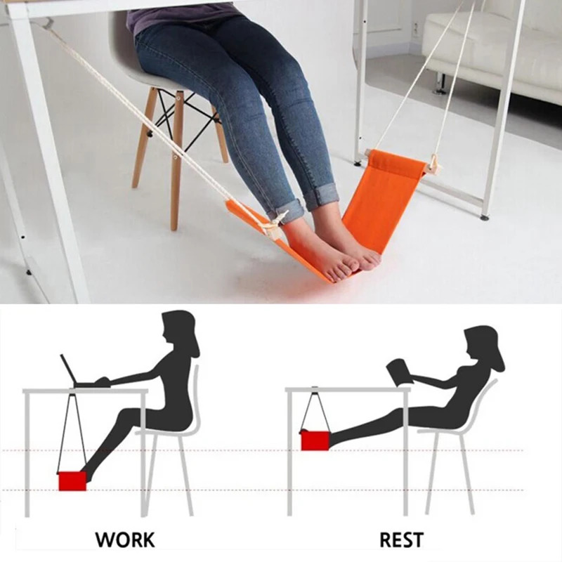 Under Desk Hammock - Adjustable Polyester Foot Hammock - Portable