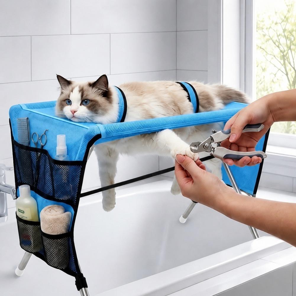 Under Desk Hammock - Folding Pet Grooming Hammock Quick Drying
