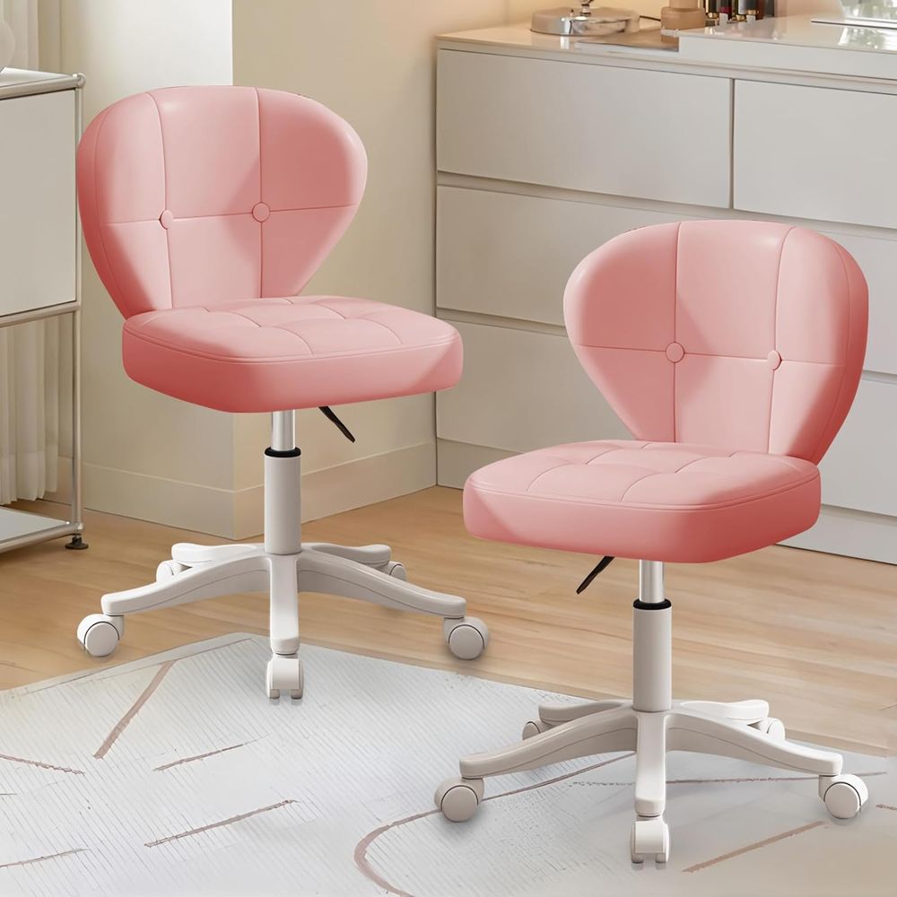 Office Furniture Set - Plush Swivel Office Chair with Wheels,