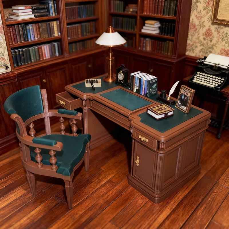1:12 Scale Dollhouse Mini Vint - Office Furniture Set 评论和价格