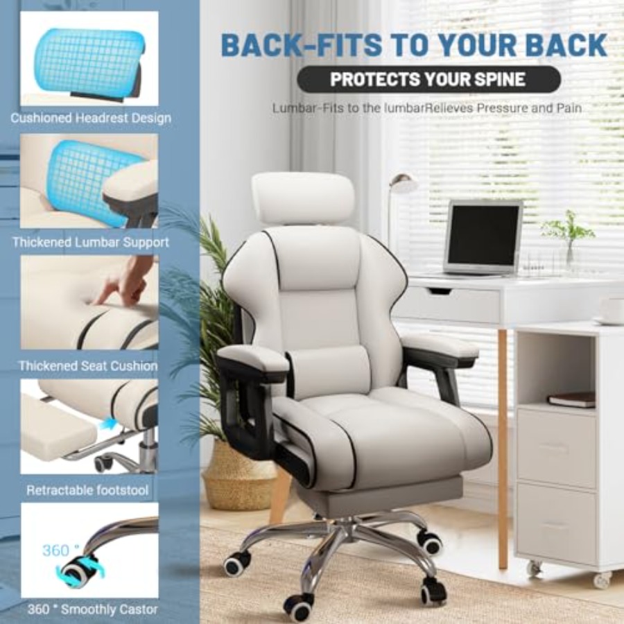 Home office desk chair: PU lea - Office Footrest Cushion 评论和价格