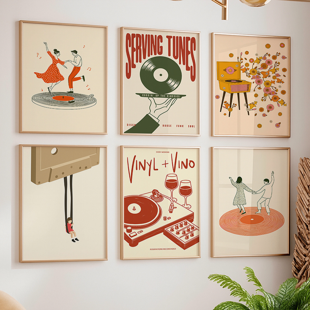 1pc Vintage Music Canvas Poste - Office Furniture Home 评论和价格