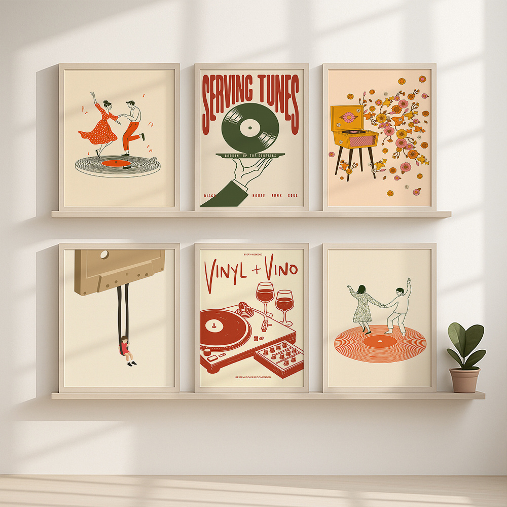 1pc Vintage Music Canvas Poste - Office Furniture Home 评论和价格