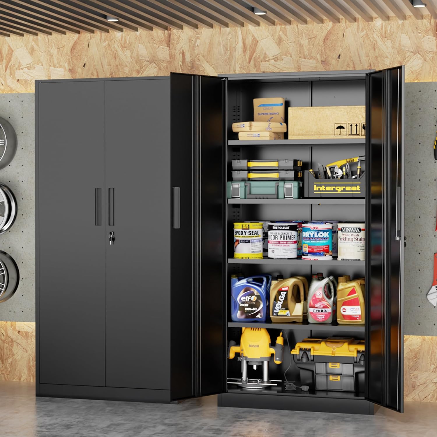 Tall Metal Storage Cabinet Org - Office Furniture Home 评论和价格