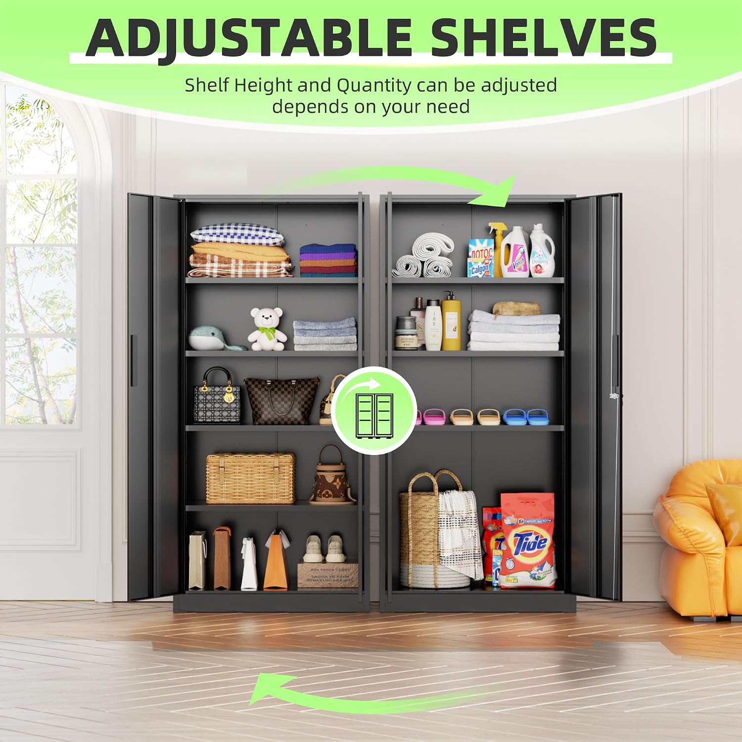 Tall Metal Storage Cabinet Org - Office Furniture Home 评论和价格