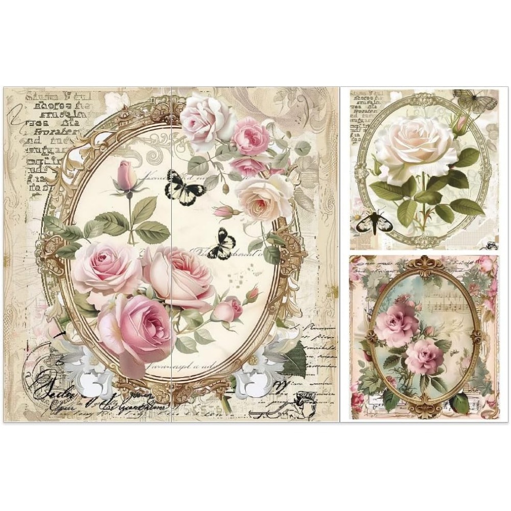 3pcs/Set Rose Rub on Transfers - Office Furniture Set 评论和价格