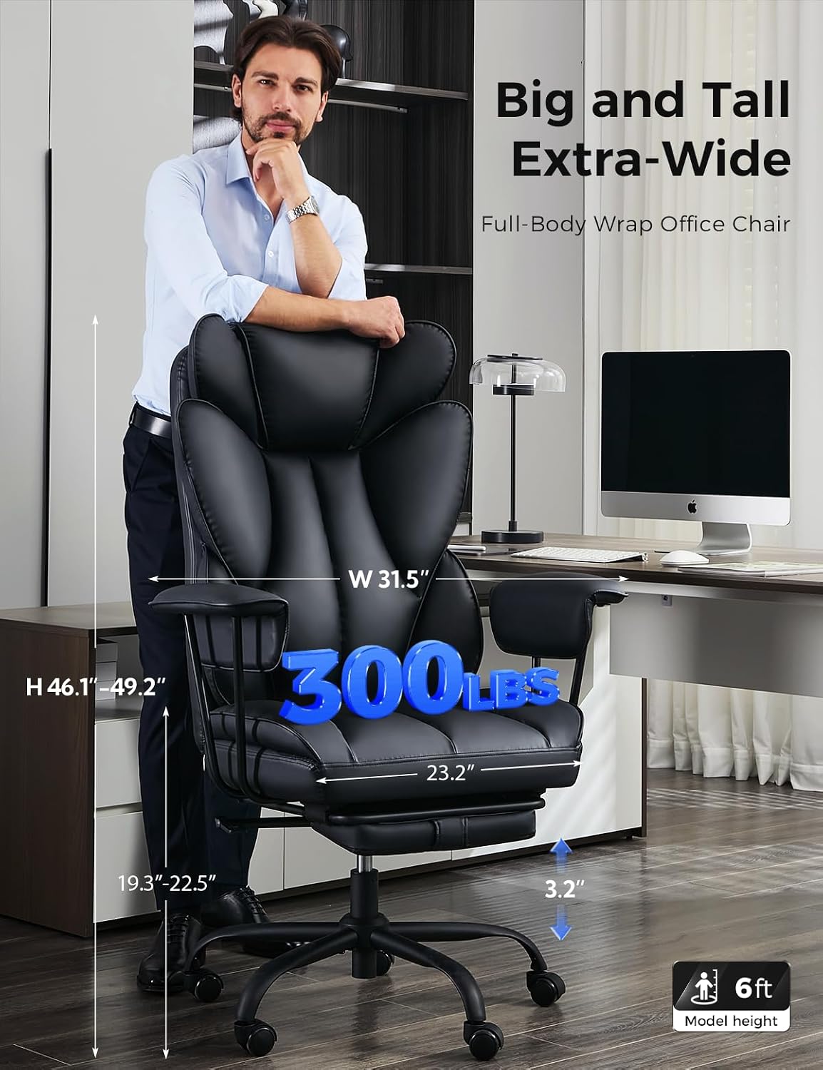 Big and Tall Office Chair, Rec - Office Footrest Cushion 评论和价格