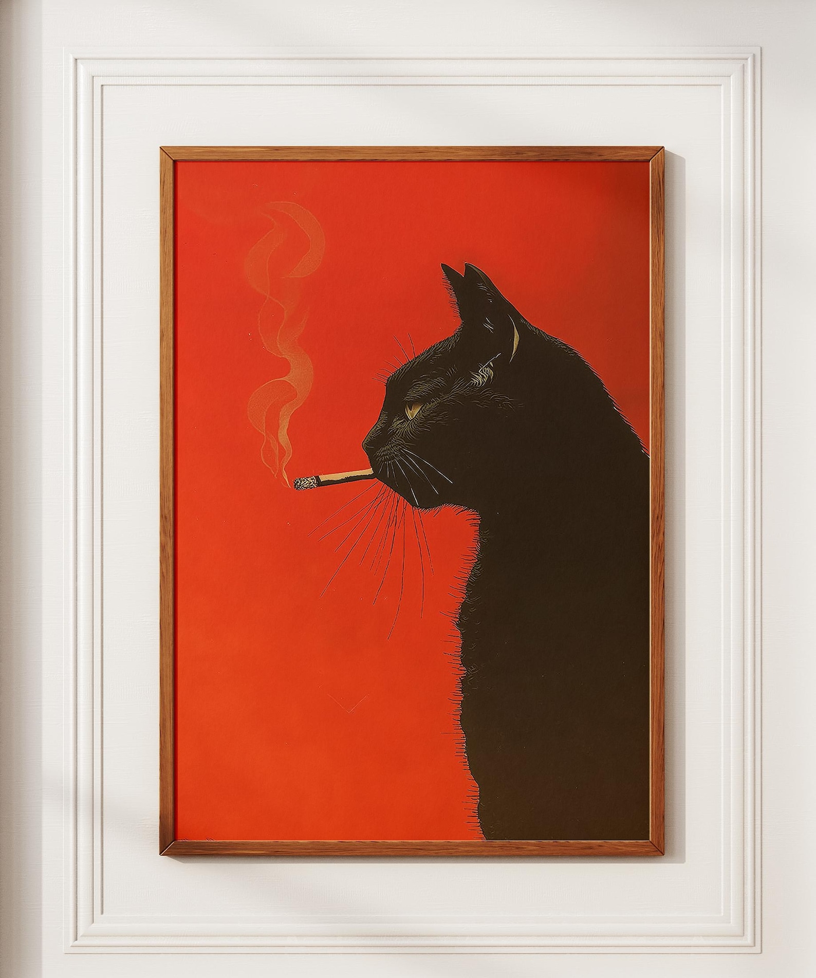 Vintage Black Cat Smoking Canv - Office Furniture Home 评论和价格