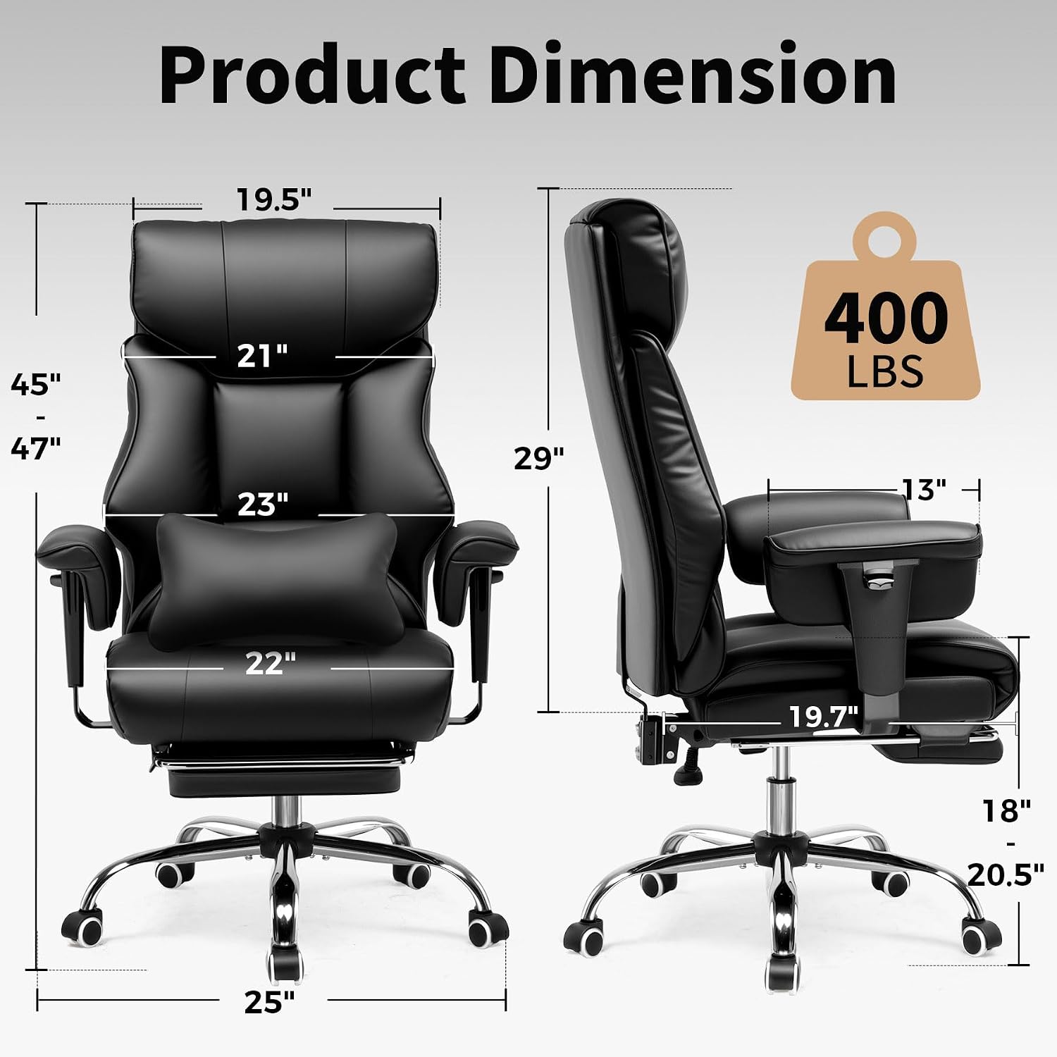 Big & Tall Gaming Chair 400lbs - Office Footrest Cushion 评论和价格