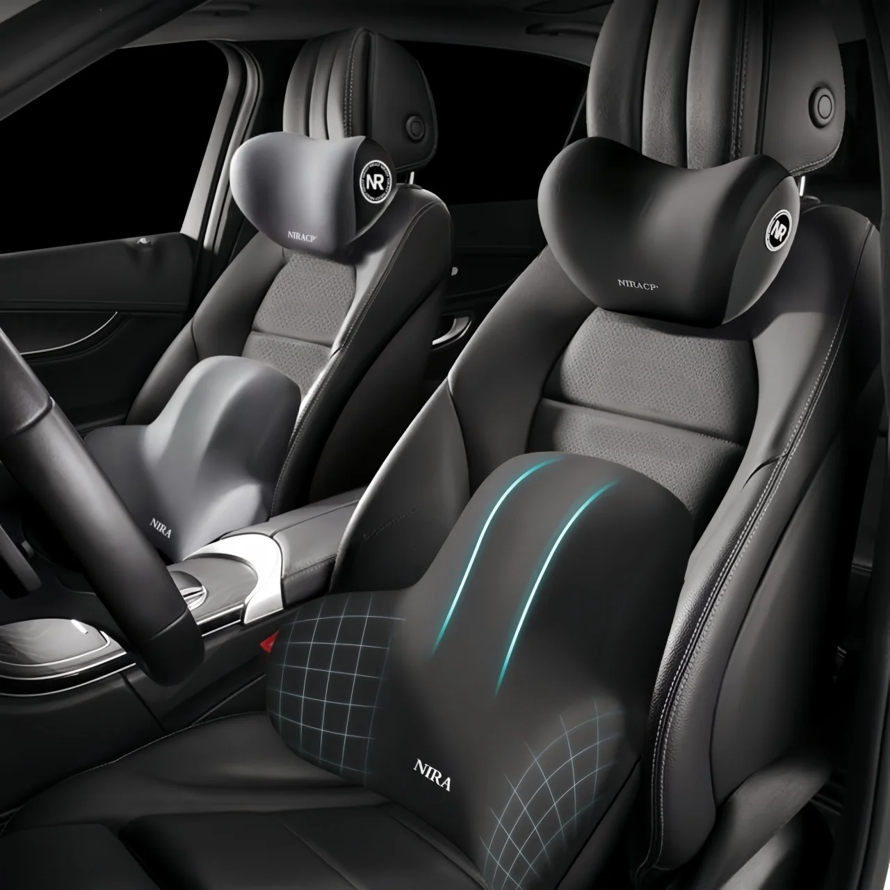 Car Seat Neck Pillow & Lumbar  - Office Furniture Set 评论和价格