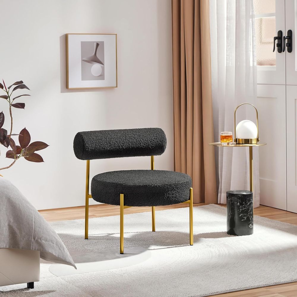 Elegant Vanity Chair with Gold - Office Furniture Home 评论和价格