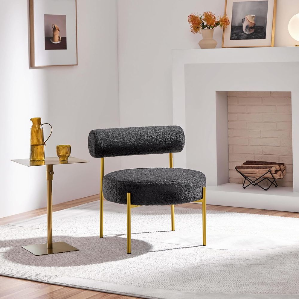 Elegant Vanity Chair with Gold - Office Furniture Home 评论和价格